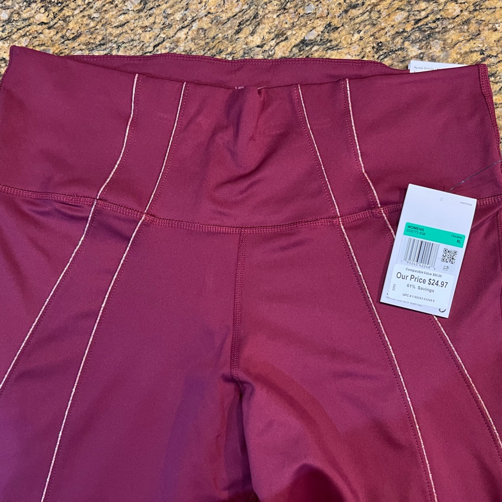 Nike Dri-FIT Yoga Leggings in Maroon